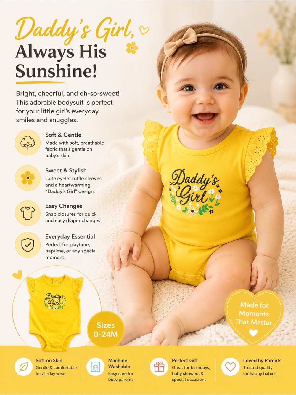 Daddy's Little Girl Baby Onesie 🌟